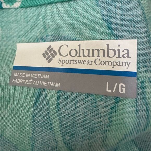 Columbia PFG Women’s Tropical Floral Dress Teal V-Neck Sz L Performance Hawaiian - Picture 8 of 9